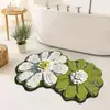 Tapete de Chão para Banheiro Pequena Margarida Transfronteiriço, Tapete Absorvente de Terra de Diatomáceas, Tapete Secagem Rápida para Pés de Banheiro, Personalizável, Antiderrapante, Resistente à Sujeira