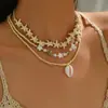 Collar con Colgante de Concha Bohemio al por Mayor Transfronterizo Estilo Marino Cadena de Cuerda con Cuentas de Estrella de Mar Joyería Personalizada para Mujer Collar