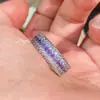 Sucesso de transmissão ao vivo no TikTok: Anel turquesa azul cravejado de diamantes em três fileiras, estilo vintage, anel aberto elegante de princesa para mulheres