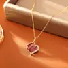 Colar Pingente de Cavalo Desejoso Esmaltado Gota de Óleo Novo Estilo Chinês Festivo Ano Novo Corrente para Clavícula Coração Brincos Românticos de Luxo