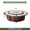 Habitación Privada de Hotel Mesa Redonda Eléctrica Grande con Mesa Giratoria Automática de Madera y Sillas, Nueva Mesa Eléctrica para Hot Pot Estilo Chino para Restaurante de Villa