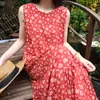 Algodón Seda Familia Nuevo Chaleco sin Mangas Camisón para Mujer, Vestido de Longitud Media Fresco y Holgado, Vestido de Verano Cómodo de Algodón Seda para Mujer