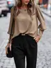 2025 Comercio Exterior Ropa Europea y Americana Transfronterizo Amazon Estación Independiente Aliexpress Camiseta Manga Larga Botones Color Sólido Casual
