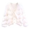 Abrigo suéter de terciopelo visón sintético suave y fresco para mujer otoño e invierno 2023 Nuevo cárdigan de punto de cuello en V suelto combinable con todo