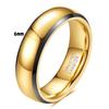 Amazon Europeo y Americano Transfronterizo Nuevo Estilo 6-8mm Acero de Tungsteno Negro y Dorado Moda Versátil Anillo Venta al por Mayor Más Vendido para Mujeres