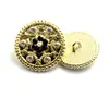 Botão de Metal em Forma de Flor Coração com Diamante Costurado à Mão Coração de Amor Strass Malha Estilo Chanel Botão de Casaco Decoração de Casaco