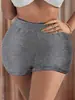 Estilo de Fiesta Europeo y Americano Shorts Elásticos Ajustados con Purpurina Plateada Moda Callejera Shorts de Cintura Alta Control de Abdomen Shorts Levanta Glúteos para Mujer