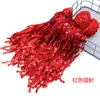 En stock 30cm borla lentejuelas láser encaje DIY decoración falda vestido baile latino accesorios ropa encaje al por mayor