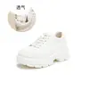 Zapatos blancos para mujer con suelas de espuma hechos de piel de vacuno de capa superior, nuevo modelo de otoño 2026, de suela gruesa, que aumentan la altura, zapatos casuales de plataforma para mujeres menudas