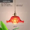 Lámpara de Hoja de Loto Transfronteriza Japonesa Simple de Vidrio Entrada Balcón Mesita de Noche Nórdica Lámpara de Barra Restaurante Araña Pequeña de una Sola Cabeza