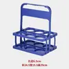 Cesta de Plástico para Llevar Cerveza Portátil Plegable Estante para Vino Exhibidor de 6 Botellas Cesta de Mano Cesta de Vino Portavasos