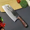 [Fabricante] cuchillo de cocina de acero inoxidable alas de pollo mango de madera patrón de martillo forjado cuchillo de cocina doméstico cuchillo especial para mujer cuchillo para rebanar