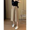 Pantalones de pierna ancha de seda helada para mujer, verano, cintura alta, adelgazantes, figura de pera, modernos, estilo coreano, holgados, con cordón, culottes capri