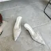 Diadema Dulce de Alto Valor, Medias Zapatillas, Ropa para Exteriores 2026 Nuevos Zapatos Mula de Malla Transpirable con Punta Fina y Tacón Alto Francés