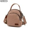 Mochila casual das mulheres mochila impermeável mochila de lona com bolsa de couro de primeira camada pequena cor sólida transbordamento fabricantes fornecimento