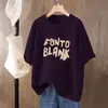 Top retro adelgazante de algodón puro de talla grande para mujer, holgado y versátil, camiseta de manga corta con hombros caídos, media manga adelgazante de talla grande ins