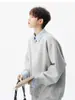 Camisa Polo Falsa de Dos Piezas Estilo Japonés para Hombre, Marca Trendy de Primavera, Estilo Universitario, Sudadera con Cuello Campana, Top Base Retro de Capa Interior High Street