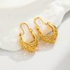 Pendientes Cesta de Flores chapados en cobre pendientes de oro real pendientes europeos y americanos de metal exagerados para mujer metal hueco fábrica de Qingdao lote transfronterizo