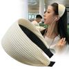 Faixa de Cabelo Estilo Celebridade da Internet Bege Borda Larga Dentes Fivela de Cabeça Original para Sair Acessórios de Cabelo da Moda Carimbo de Cabelo Buraco Negro na Cabeça Joia