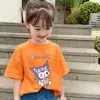 Camiseta Infantil de Manga Curta Algodão Puro Casual Versátil Desenho Animado Fofo Nova Verão 2026 Top Tendência para Meninas