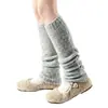 Aquecedores de perna de tricô macios e coloridos para outono e inverno para mulheres, aquecedores de perna longos de mohair espessados e quentes para afinar