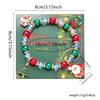 Pulseira Elástica de Natal Transfronteiriça Pingente de Presente de Desenho Animado Papai Noel Muleta Floco de Neve Pulseira de Contas