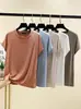 Camiseta de Verano Nueva de Modal con Mangas Cortas Raglán para Mujer, Top Delgado Casual Holgado para Casa