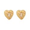 [Bing Meng] Pendientes de amor retro, pendientes de acero inoxidable con temperamento, joyería transfronteriza entre Europa y Estados Unidos E579