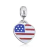 Acero de Titanio Popular Colgante Arcoíris Collar de Acero Inoxidable Colgante Gota de Aceite Accesorios para Pulsera DIY Colgante Bandera Americana para Mujeres