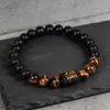 Ventas Directas de Fábrica en Stock Pulseras de Cuentas Redondas de los Doce Signos del Zodíaco Pulseras de Comercio Exterior Transfronterizo Pulseras de Cristal de Ojo de Tigre
