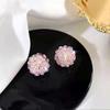 Aretes de flor de cristal de plata S925 nis viento aretes de espíritu de hada coreanos temperamento femenino tendencia red roja aretes al por mayor