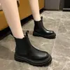 Botas Martin de moda para mujer estilo británico, nueva colección otoño/invierno 2026, forradas de felpa, suela gruesa, botines Chelsea ajustados al tobillo