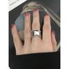 Anillo minimalista nicho de plata esterlina S925 coreana JZ120 para mujer, diseño con sentido del estilo frío, anillo irregular de cara ancha