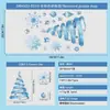 Papai Noel Feriado Bola de Cristal Vidro Eletrostático Janela Decoração Adesivo Lua Azul Pinguim Rena Boneco de Neve