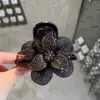 Presilha de Cabelo Flor de Strass Exquisita para Mulheres 2026 Novo Estilo Presilha para Rabo de Cavalo Alto Acessório de Cabelo Versátil Elegante Presilha de Cabelo