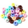 Cuentas de rueda de agujero grande de color macarrón de plástico, cuentas de ábaco redondas planas, accesorios de pulsera DIY transfronterizos, material al por mayor