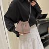 2023 Nova Primavera Urso Simples Bucket Bag Moda Cadeia Crossbody Bag Este Ano Bolsa Pequena Popular Retrô para Mulheres