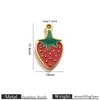 Aço Inoxidável Banhado em Cor Ouro 18K Pingentes de Frutas com Esmalte Gotejado Limão Morango Cereja Fazer Colar DIY Acessórios de Joias