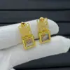 Pendientes cuadrados huecos de Luo Europa y Estados Unidos comercio electrónico transfronterizo joyería lujo gama alta nicho diseño moda una generación de cabello