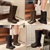 Hebilla de Cinturón de Chica Caliente de Moda Botas Largas para Mujer Otoño/Invierno 2026 Nuevas Botas de Tubo Alto Apiladas Botas de Caballero Vaquero Occidental