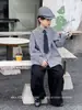 Roupas infantis, calças infantis, calças casuais de trabalho para meninos, estilo primavera/outono, novas calças largas estilo coreano 2026 para crianças maiores, coleção de outono