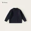 Ropa para Niños Bangxuan Suéter de Punto Azul Marino para Niños Ropa Exterior Retro de Punto Trenzado para Niños Mayores Suéter para Niños Perro Pequeño