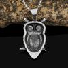 Colgante de acero inoxidable con forma de calavera de búho transfronterizo, tendencia al por mayor, collar de acero de titanio vikingo para hombre, joyería de moda