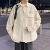 Camisa de Trabajo Talla Grande para Hombre Nueva Manga Larga Ropa de Abrigo Primavera Otoño Juventud Chaqueta Casual Ropa de Hombre de Gama Alta Camisa de Estudiante