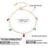 Cadena de collar con colgante de circonita cúbica en forma de lágrima inspirada en la dopamina, superventas europea y americana, conjunto de pulsera y tobillera de joyería minimalista y versátil para mujer