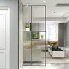 Pantalla de mampara de cristal Changhong, hierro forjado, sala de estar de lujo ligero, baño de acero inoxidable, lavabo, reja para recibidor de entrada