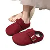 Zapatos grises tipo Birkenstock para mujer, nueva colección otoño/invierno 2026, pantuflas de punta cerrada con forro de felpa, suela gruesa, sin cordones y diseñados para uso en exteriores.