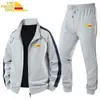 Chaqueta Cardigan Simple de Moda para Hombre Transfronteriza Tallas Grandes Traje Deportivo y de Ocio de Dos Piezas para Primavera y Otoño con Impresión Personalizada