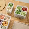 Caja de Almacenamiento Multicompartimento, Organizador para Nevera de Cocina para Especias, Frutas y Verduras