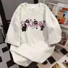 Camiseta Estilo Americano Tendência Marca Estampada com Letras Gola Redonda Manga Curta para Homens, Verão 2026 Oversized Algodão Puro Camiseta Básica Top